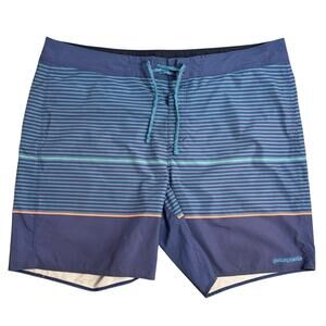 Patagonia Hydropeak Boardshorts Swim Beach Olivas Stripe Anacapa Blue Men’s 38